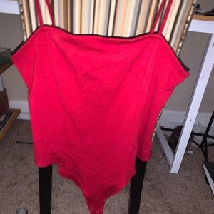 forever 21 red “princess cami” bodysuit